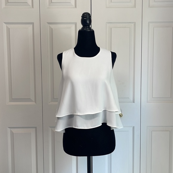 Zara | Basics White Flowy Tank - Picture 1 of 9